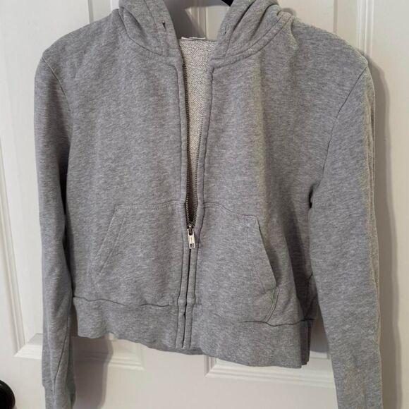 Brandy-melville Women's Grey Hoodie - Picture 3 of 8